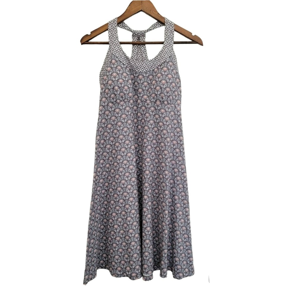 Prana Cali Racer Back Women's‎ Small Mini Dress Moonrock Botanica Shelf Bra